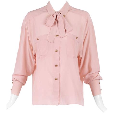 chanel pink blouse|vintage Chanel top.